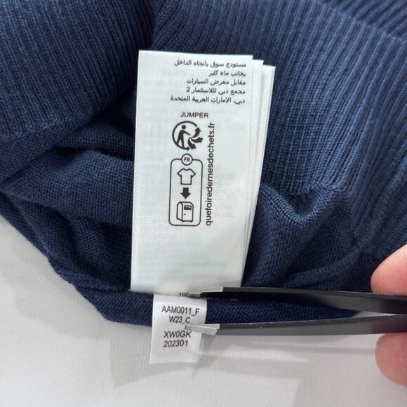 Amazon Aware Men's L Blue Merino Wool Crewneck Pullover Sweater - Picture 10 of 10